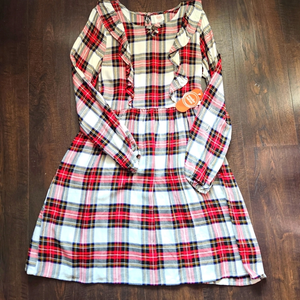 Girls' Christmas Ruffle Dress